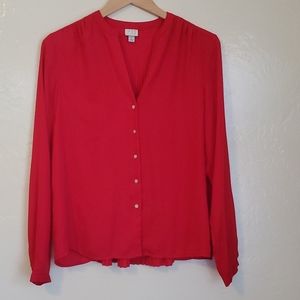 Red blouse with pleated detail in back
